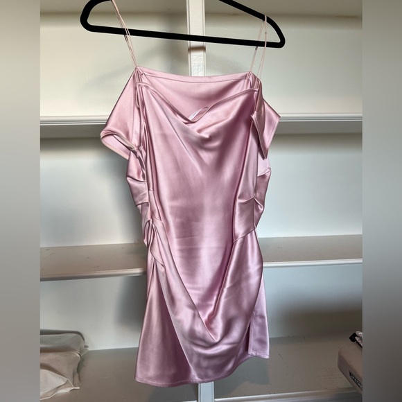 Helmut Lang Pink Front Drape Satin Top - 12 US Womens - Picture 4 of 8